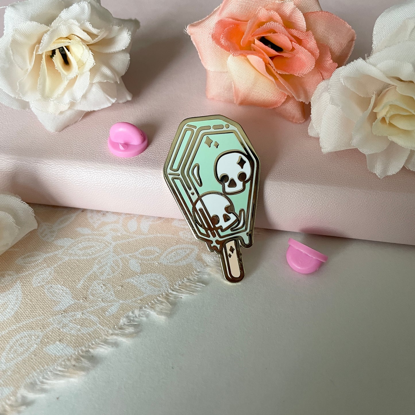 Spooky Popsicle Skull Enamel Pin