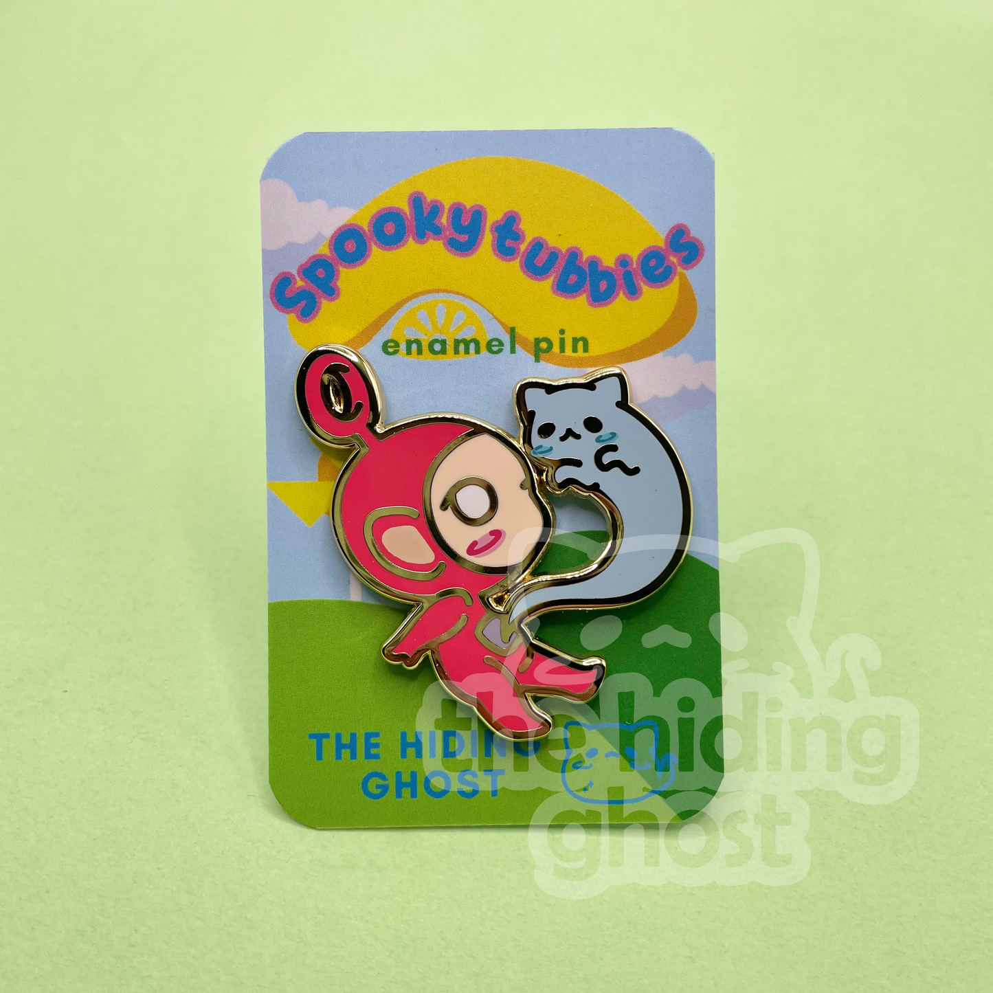 Red Spookytubbies Enamel Pin