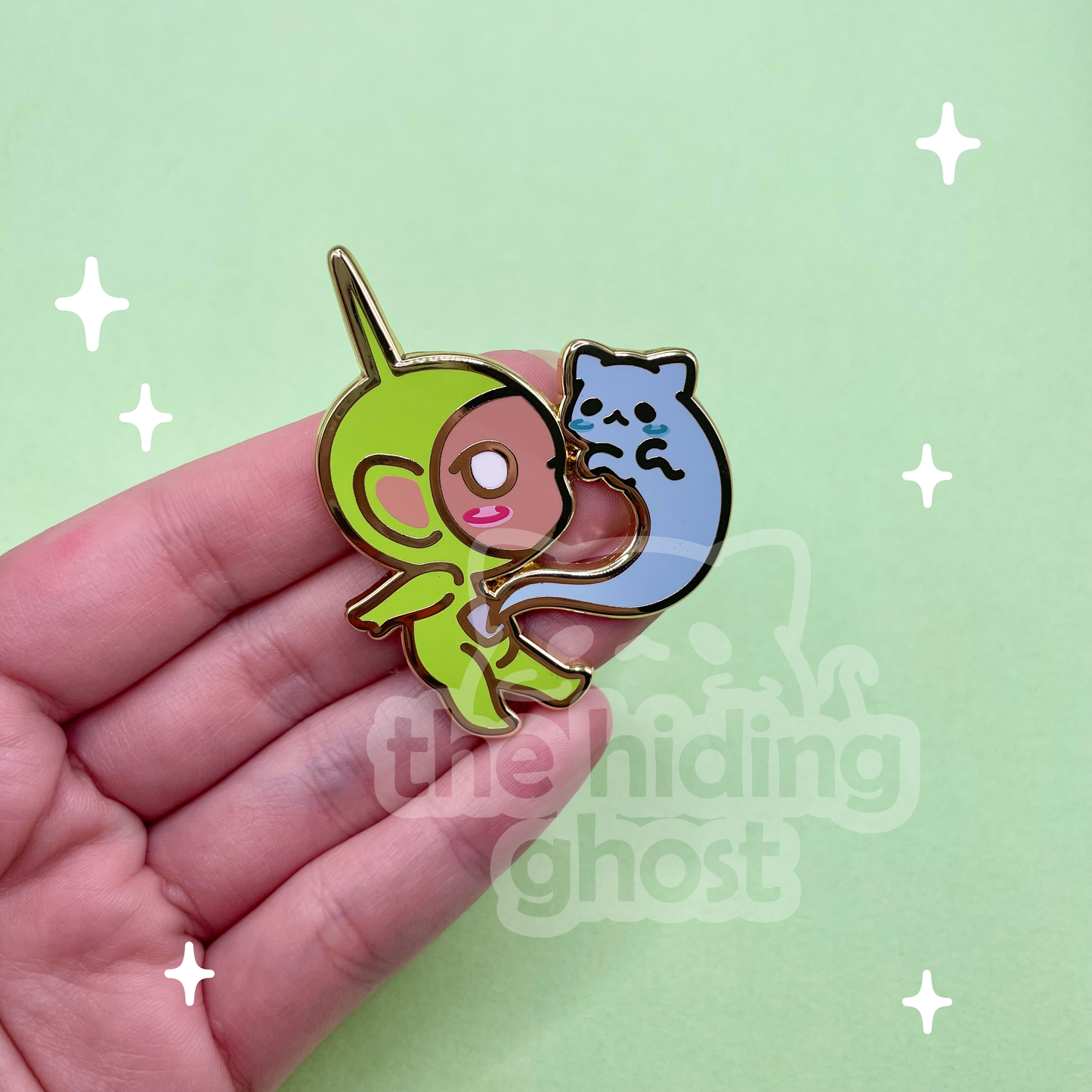 Green Spookytubbies Enamel Pin