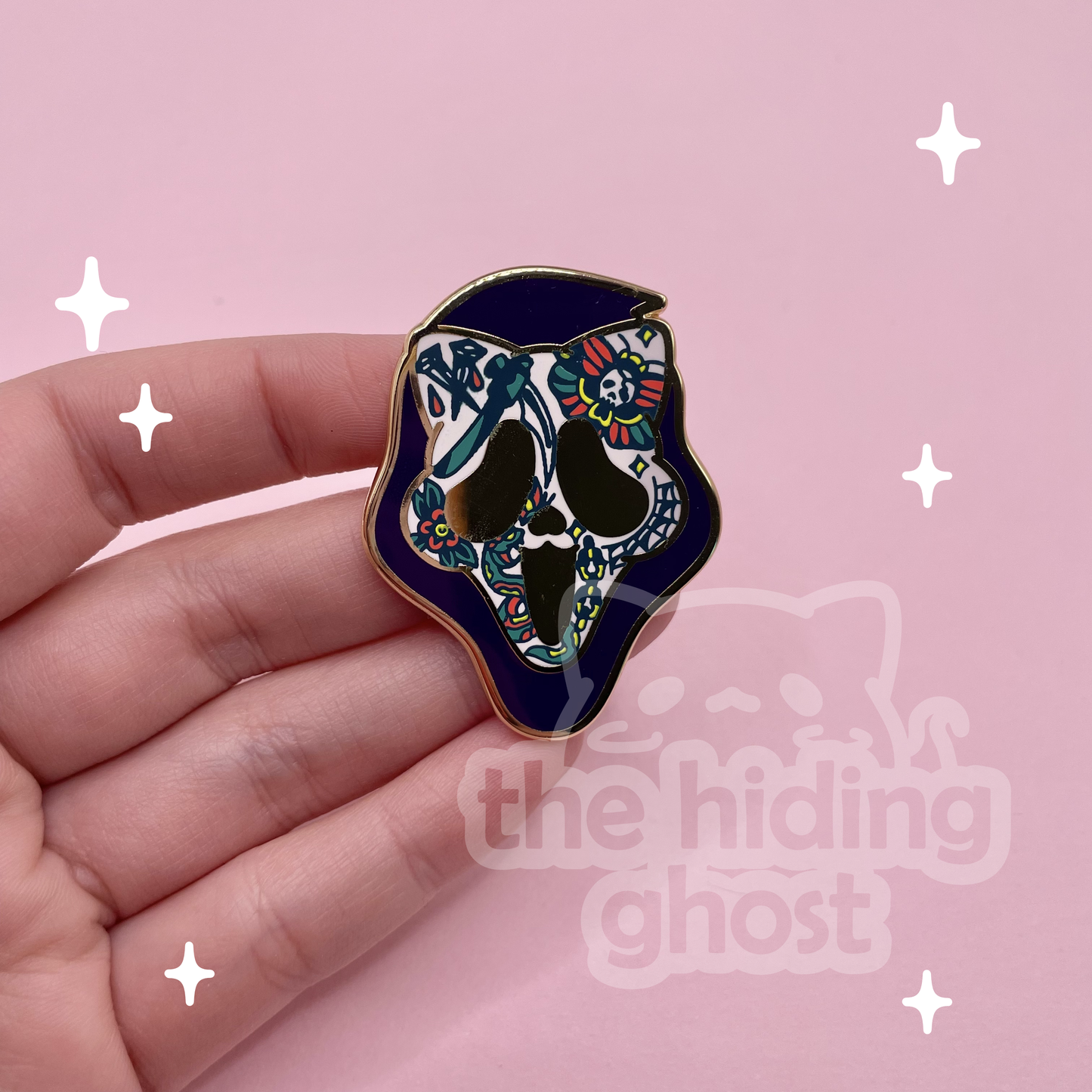 Scream Tattoo Mask Enamel Pin