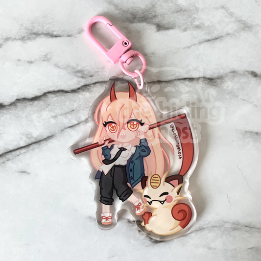 Power Meowth Acrylic Keychain