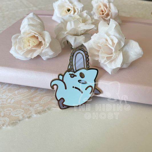 Chainsaw Ghost Cat Enamel Pin