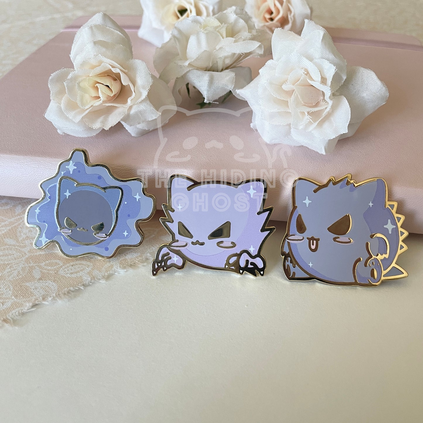 Ghost PokeCat Haunter Enamel Pin