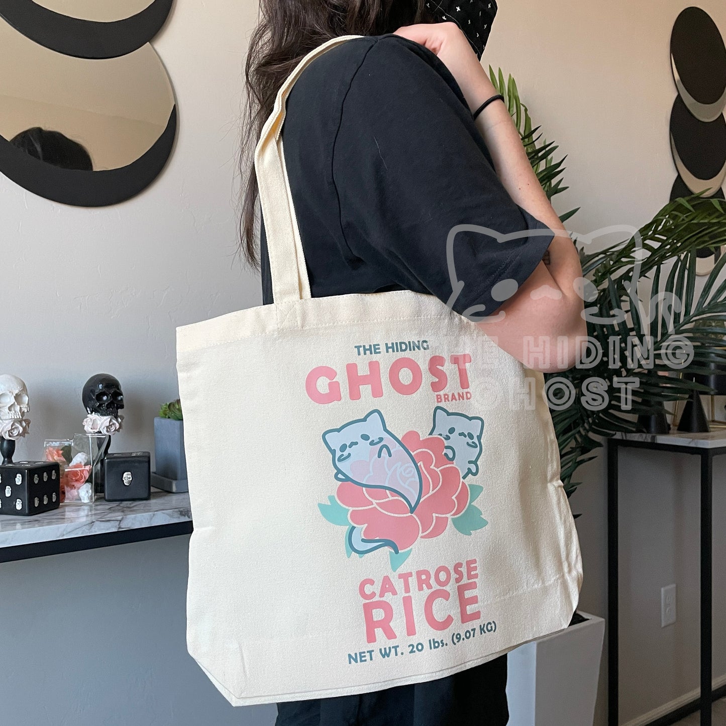 Ghost Catrose Rice Tote Bag