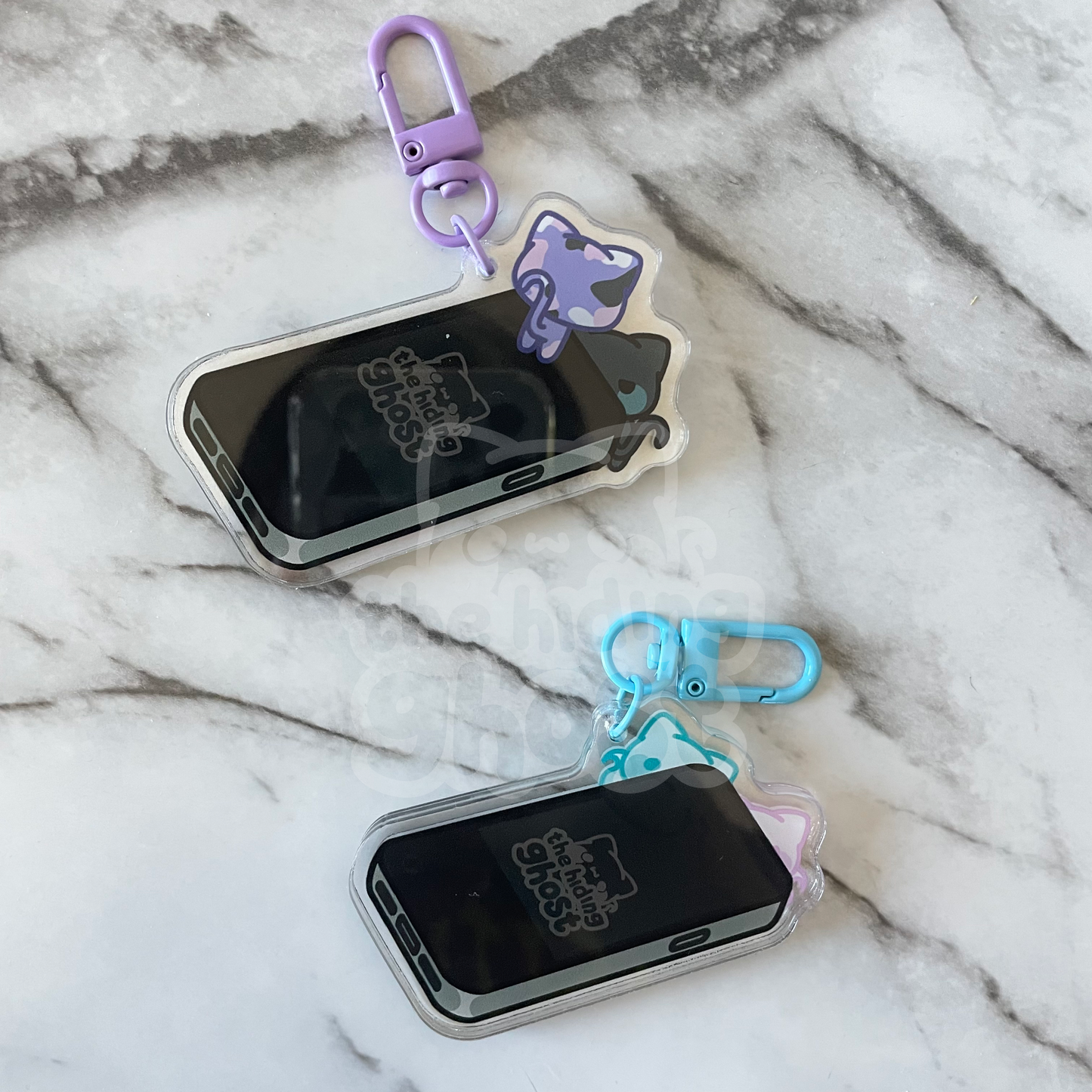 Cat Selfie Shaker Acrylic Keychain