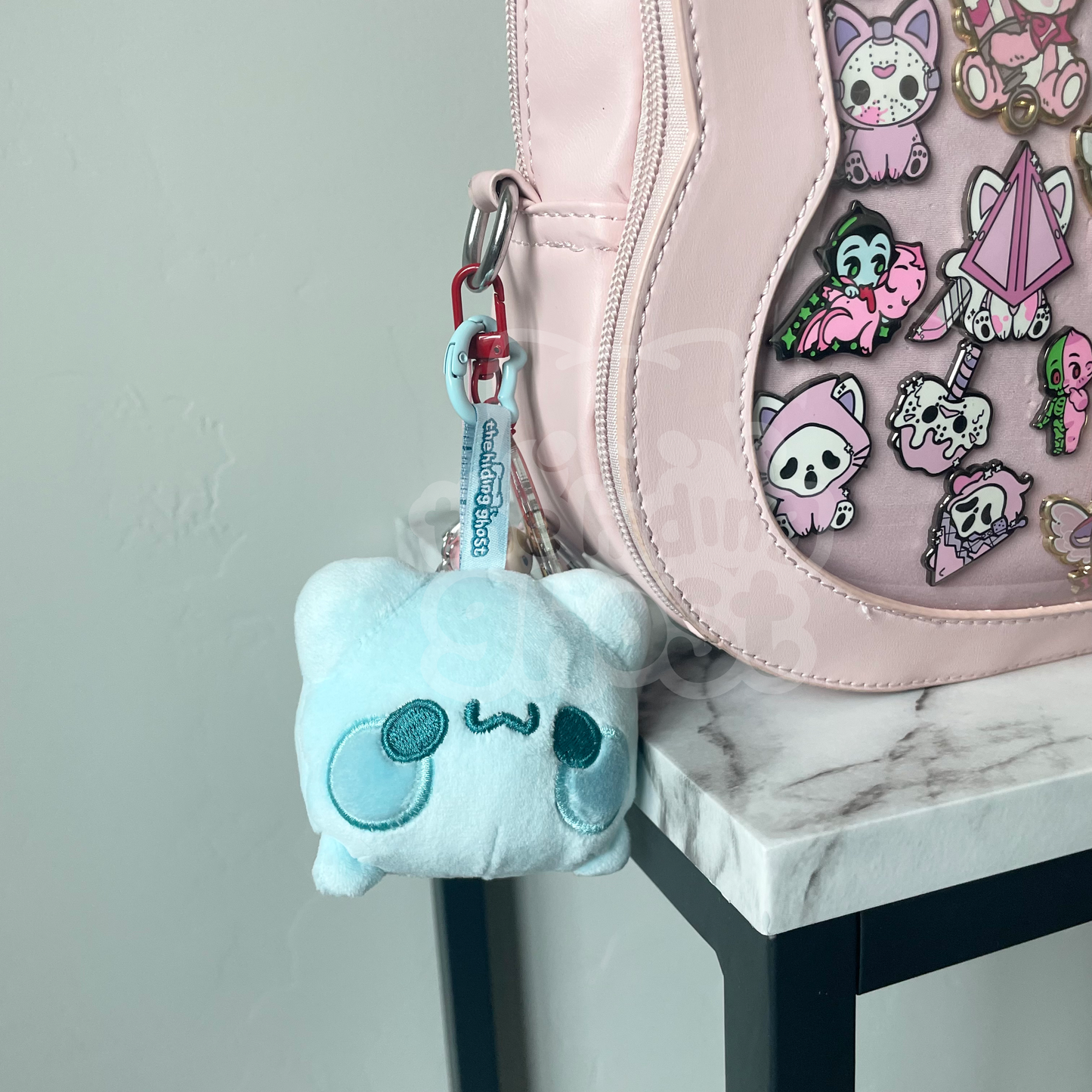 Cat Ghost Plush Keychain