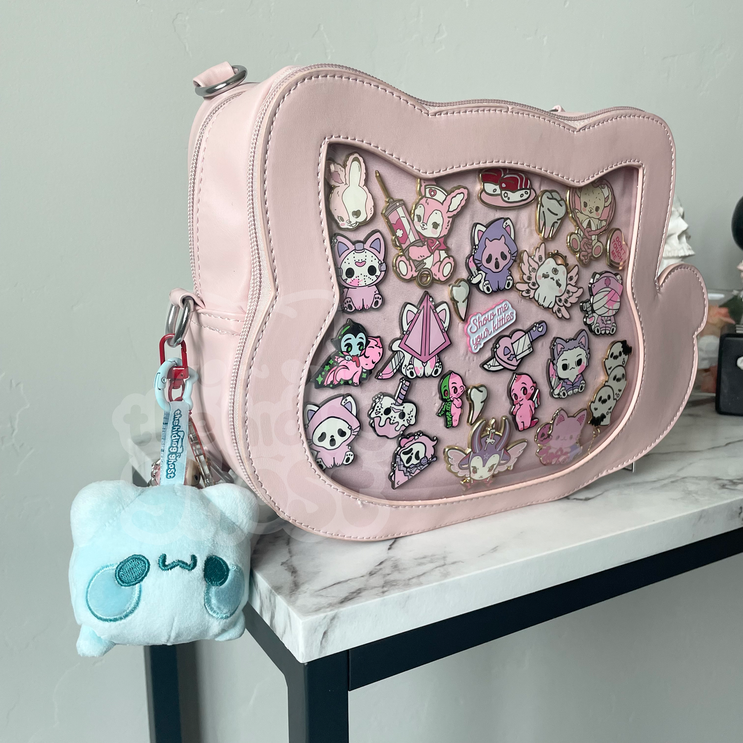 Cat Ghost Plush Keychain