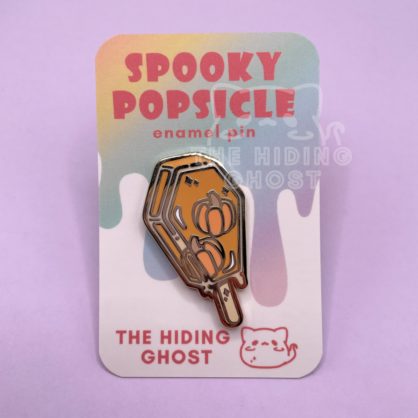 Spooky Popsicle Pumpkin Enamel Pin