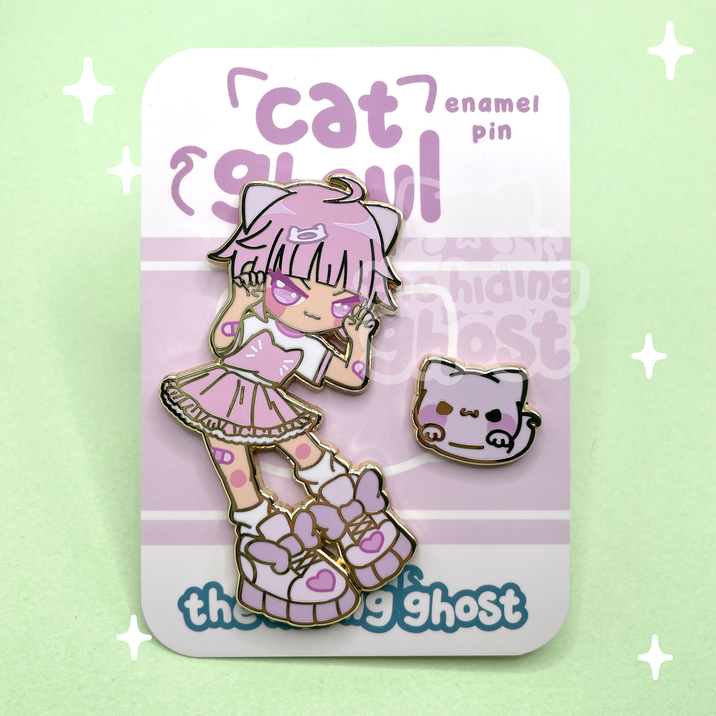 Cat Ghoul Girl Enamel Pin Set