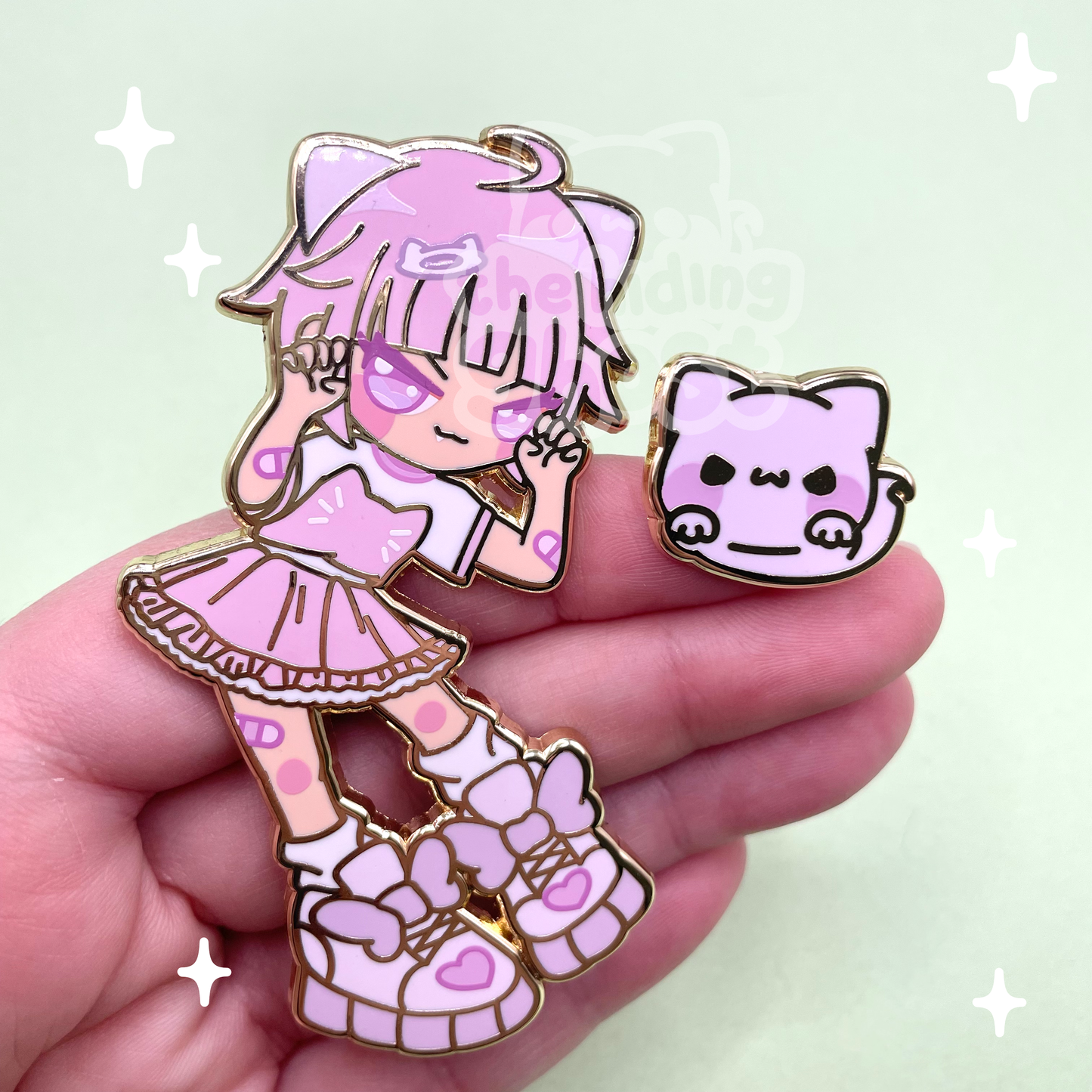 Cat Ghoul Girl Enamel Pin Set