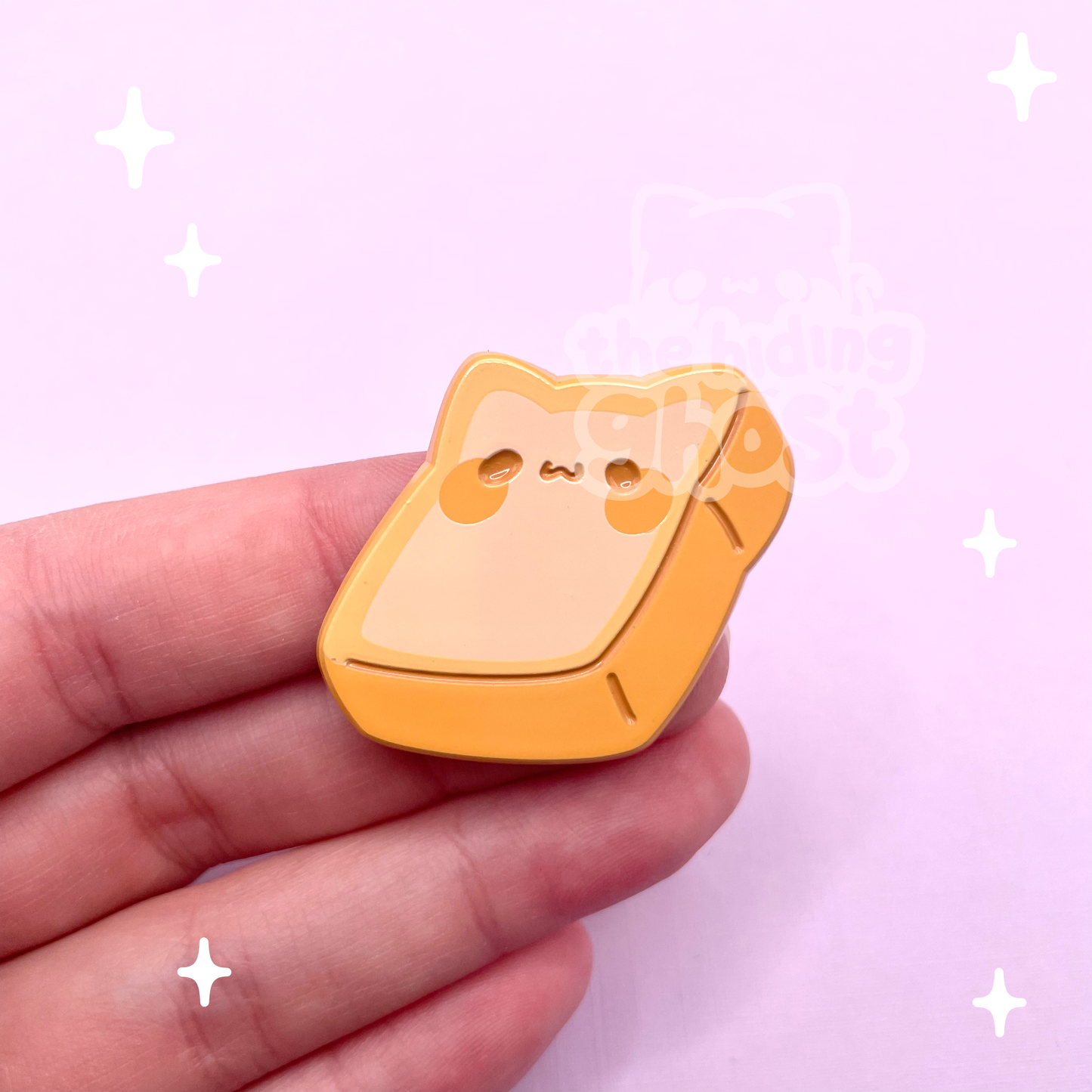 Cat Bread Dyed Metal Pin