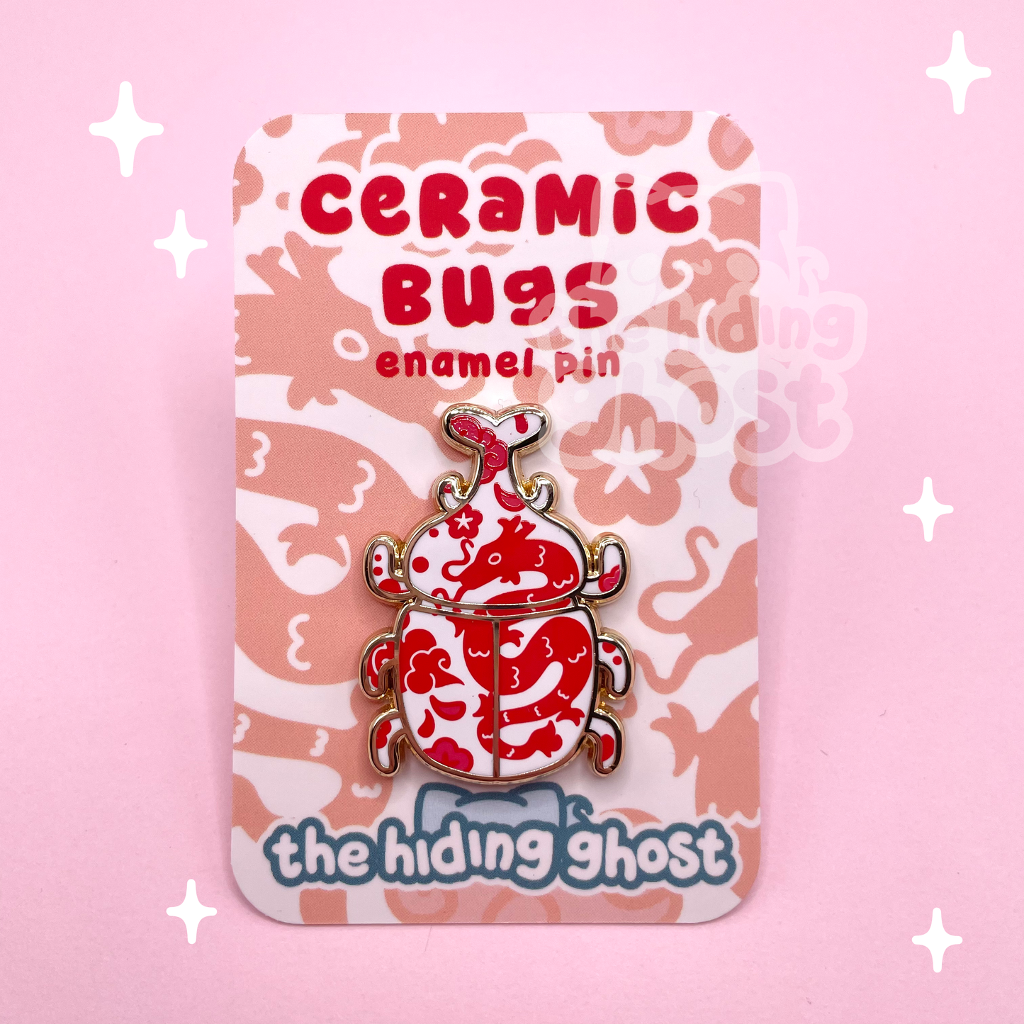 Ceramic Horn Beetle Enamel Pin