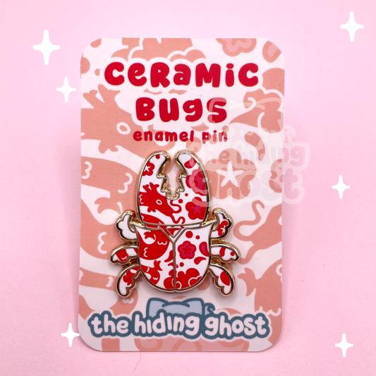 Ceramic Pincer Beetle Enamel Pin
