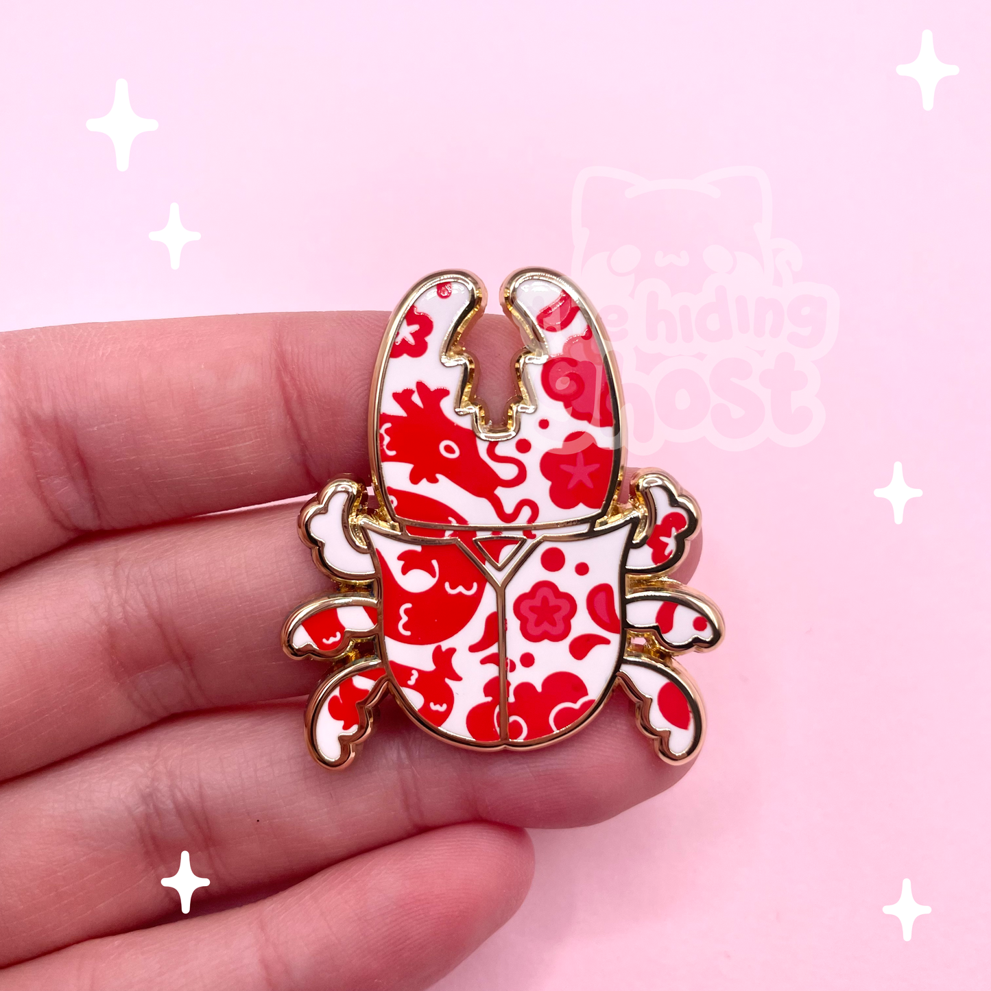 Ceramic Pincer Beetle Enamel Pin
