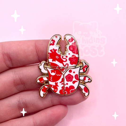 Ceramic Pincer Beetle Enamel Pin
