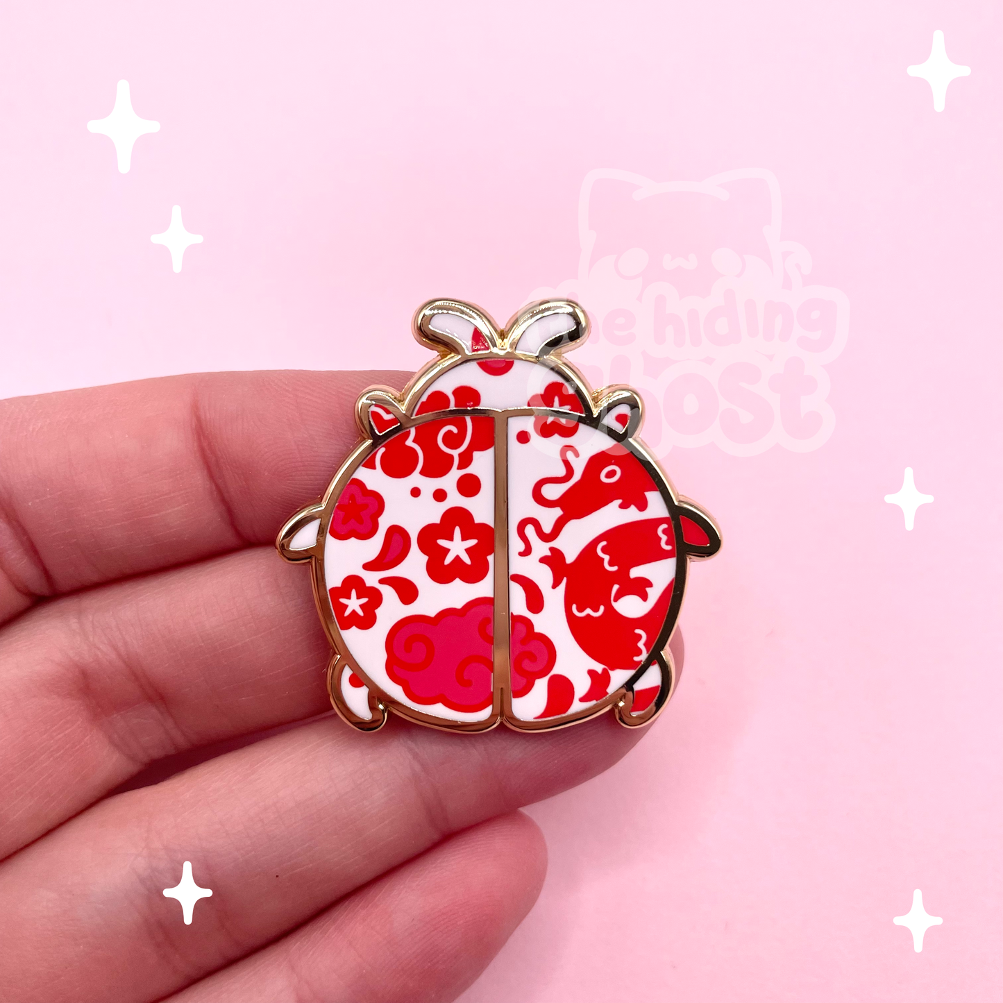 Ceramic Lady Bug Enamel Pin