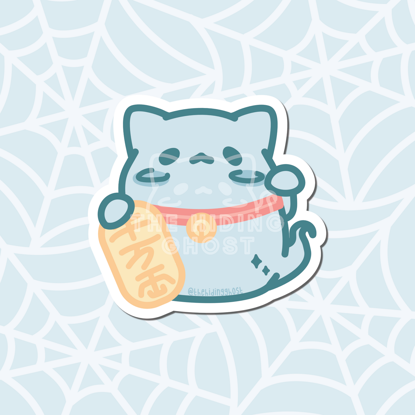 Lucky Ghost Cat Sticker