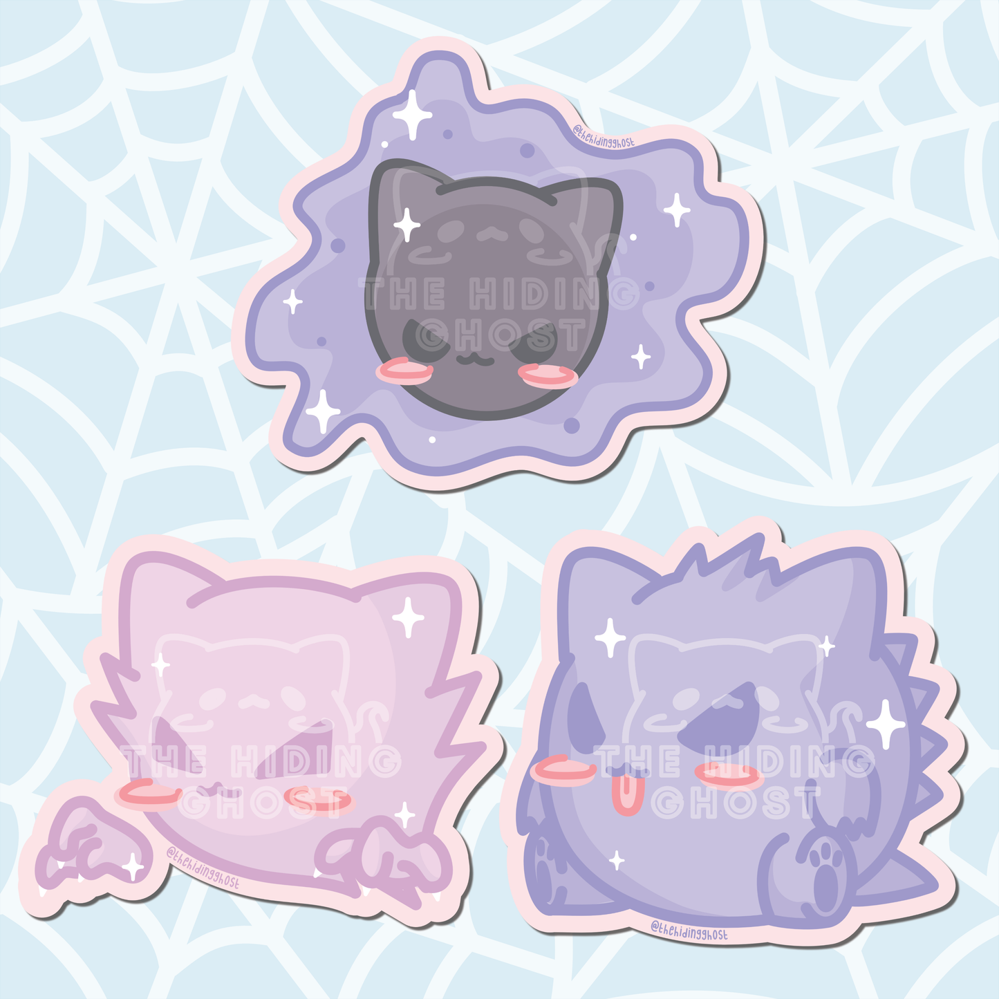 Ghost Poke Cat Stickers