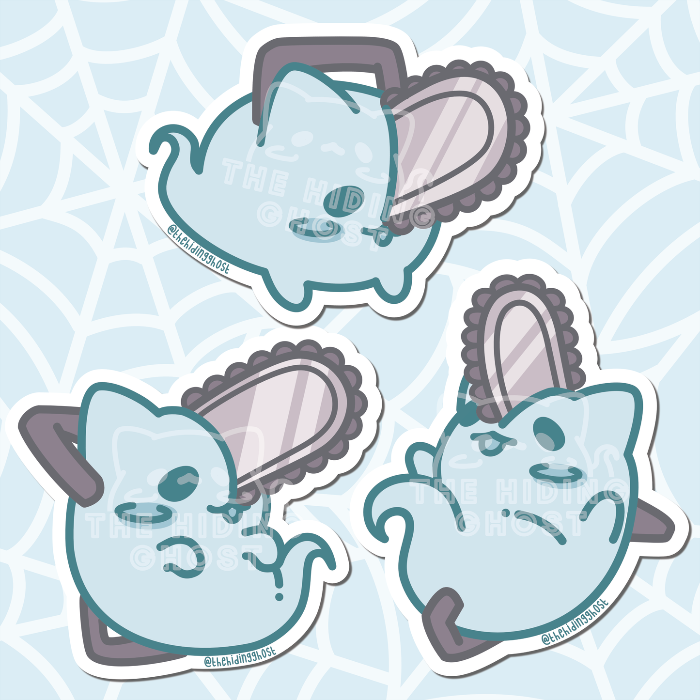 Chainsaw Ghost Cat Stickers