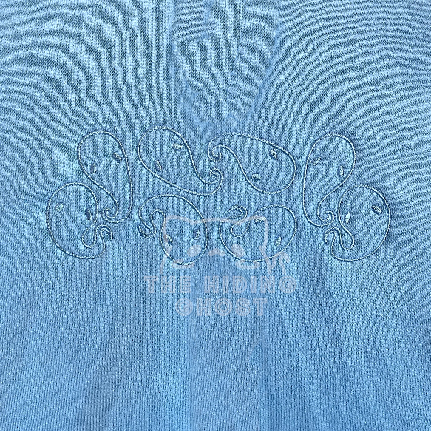Blue Ghosties Embroidered Logo Hoodie