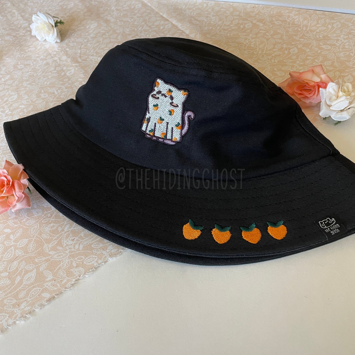 Black Cat Sheet Ghost Bucket Hat