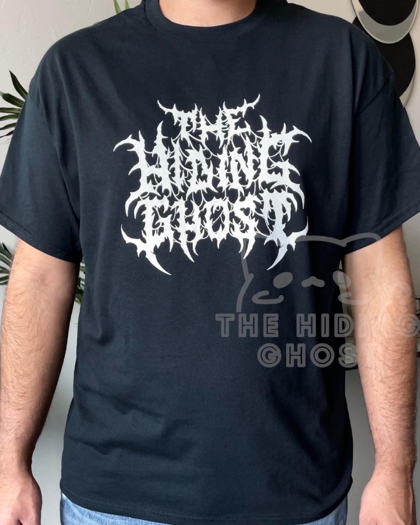 The Hiding Ghost White Metal Logo T Shirt